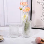 DASITON Makeup Brush Holder Organizer, Crystal Glass Makeup Brushes Storage Holder, Vintage Make Up Brush Cup for Vanity, Pen Pencil Holder for Desk, Toothbrush Holders for Bathroom (Clear SL) - Image 3