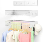 Foldable Wall Mounted Drying Rack, Stainless Steel Expandable Clothes Drying Rack with 6 Knobs, Heavy Duty Laundry Drying Rack for Apartment, Laundry Room, Balcony, 4 Thickened Rods by CEHIFIA