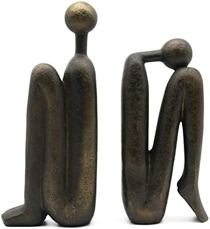Lukitas Thinker Decorative Bookends, Non-Slip Book Holder, Resin 9'' by Lukitas