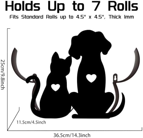 Cat & Dog Toilet Paper Holder Wall Mount/Stand for Extra 8 Rolls - Image 2