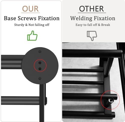 Double Towel Racks for Bathroom, 32Inch Double Towel Bar with Shelf, Towel Tack with Shelf, Wall Mount Towel Holder, Stainless Steel Towel Rod(Matte Black) - Image 2