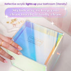 CLEAN SKIN CLUB Prism Box for Clean Towels XL – Acrylic Bathroom Storage Organizer, Holds 50 Disposable Face Towels, Dust-Proof Countertop Container with Lid for Skincare & Vanity Organization - Image 4