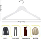 White Wooden Hangers 30 Pack Slim Coat Hangers for Closet with Smooth Finish,Shirt,Suit,Dress,Heavy Duty Clothes Hanger - Image 7