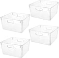 Extra Large Clear Plastic Storage Bins, Perfect for Kitchen Organization or Pantry Organization and Storage, Laundry Room, Fridge, Freezer Organizer Plastic Storage Containers for Organizing by CONTROLKITCHEN