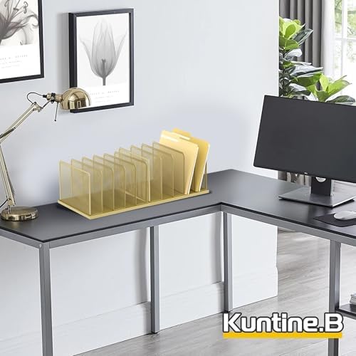Kuntine.B 5-Section Upright Desk File Organizer Gold 1 Pack - Image 5