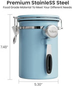 Veken Coffee Canister with Window, Airtight Stainless Steel Container, 22OZ - Image 3