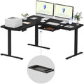 FLEXISPOT 63 x 55 Reversible L-Shaped Corner Standing Desk with Drawers by Unknown