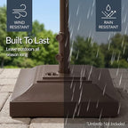Best Choice Products Fillable Umbrella Base Stand Pyramid Design Plastic Patio Umbrella Base Stand, Pole Holder for Outdoor, Lawn w/ 55lbs Weight Capacity, Adjustment Knob - Brown - Image 6