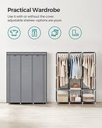 SONGMICS Portable Closet with Cover, 3 Hanging Rods and Shelves - Image 3