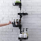 shuang qing 4-Tier Corner Shower Caddy Tension Pole Organizer, Black by SHUANGQING