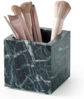 3.93 Inch Square Natural Marble Makeup Brush Holder & Toothbrush Holder by STAVORAE