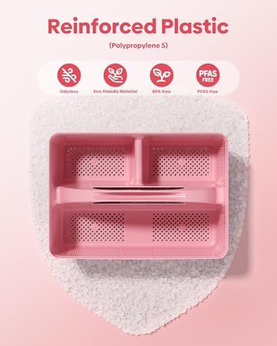 Portable Shower Caddy with Handle - 4 PCS, BPA-free, Pink - Image 3
