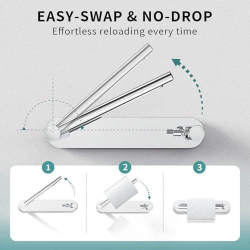Adhesive Toilet Paper Holder, Self Adhesive Double Post Pivoting Toilet Tissue Holder, Stick on No Drill Toilet Paper roll Holder for Bathroom, Stainless Steel & Zinc Alloy, Polished Chrome, 2Pack - Image 3