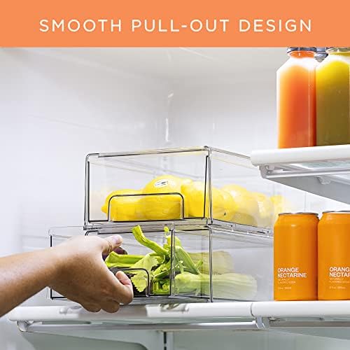 Sorbus Clear Stackable Storage Drawers for Refrigerator (Medium, 2 Pack) - Image 4