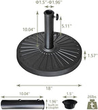 EliteShade USA 18" Patio Umbrella Base Stand, 30LBS Heavy Duty Cast Resin Outdoor Umbrella Stand Holder With 2 Adjustable Knobs for Garden Table, Rust-Free Large Umbrella Base for Backyard, Deck, Lawn, Poolside Fits 1.5"-1.9" Poles, Black - Image 3