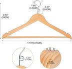 TOPIA HANGER Wooden Hangers 30 Pack, Space Saving Coat Hanger with 360° Swivel Cascading Ring Hook, Non Slip Pants Bar and Shoulder Notches for Camisole, Jacket, Suit, Clothes Hangers -CT62N30 - Image 3