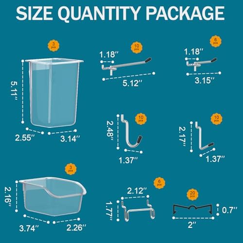 Peg Board Kit, Includes Pegboard and Accessories,with Hooks and Bins,Peg Board Wall Organizer for Office,Ornaments Display,Crafts Organization (66, White) - Image 3