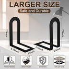 Chunful 12 Pcs Black Metal BookEnds Shelves, 7.5 x 5.75 x 3.5 in - Image 3