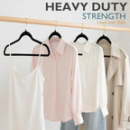 ManGotree Velvet Coat Hangers with 360° Swivel Gold Hook 66 Pack Black - Image 2