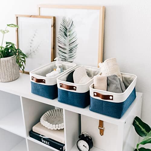 OrganiHaus 12x8in Canvas Storage Baskets, 6 Pack - Fabric Bins for Shelves - Image 4