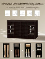 DINZI LVJ Shoe Storage Bench with Cushion, 16-Cubby Shoe Rack with Seat - Image 4
