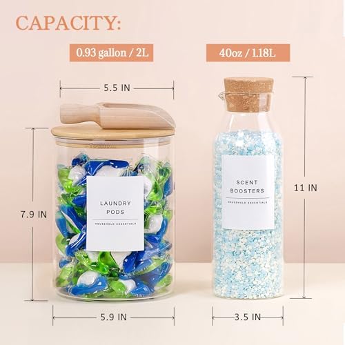 Liquid Laundry Detergent Container, Glass Detergent Bottle for Laundry Room - Image 4