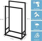 Towel Racks for Bathroom, 2 Tier Standing Stainless Steel Towel Racks Stand for Bathroom, Hand Towel Drying Rack Holder, Towel Bar Stand Blanket Rack, Black - Image 2