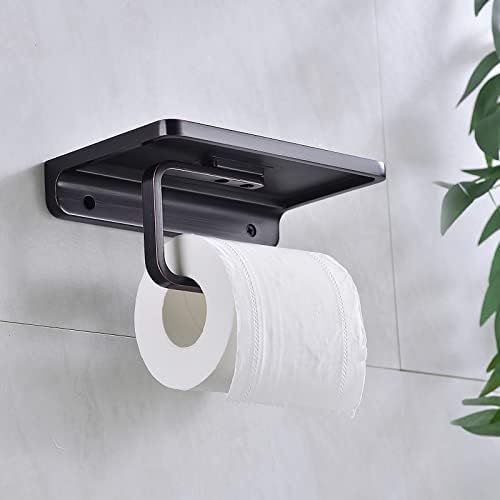 Oil Rubbed Bronze Toilet Paper Holder with Shelf - Image 2