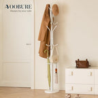 Yoobure Metal Coat Rack Freestanding with Marble Base, Coat Tree with 12 Hooks & Umbrella Holder, Coat Hanger Stand for Corner Entryway Bedroom Office, Heavy Duty Coat Rack Stand for Clothes Hats Bags - Image 2