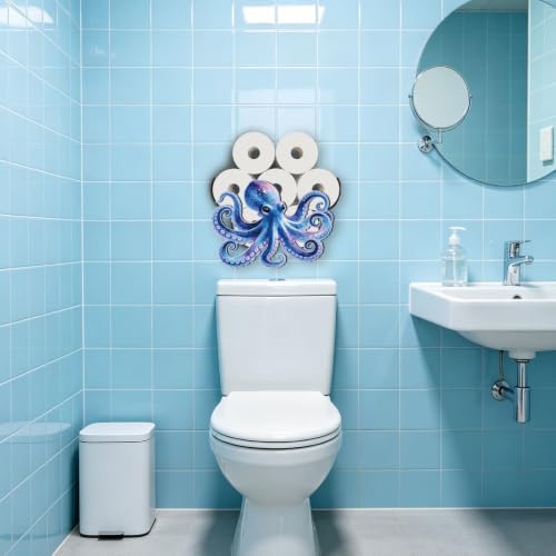 Colorful Octopus Toilet Paper Holder Wall Mount/Stand for Extra 8 Rolls - Image 6