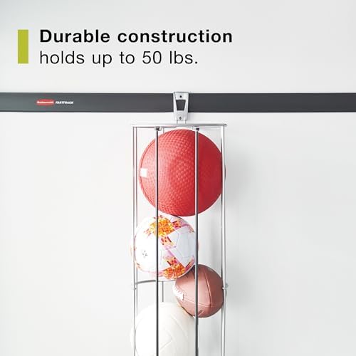 Rubbermaid Garage FastTrack Vertical Ball Rack Satin Nickel Wall Mounted Storage System Holds up to 50 pounds for Home/Garage Silver - Image 3