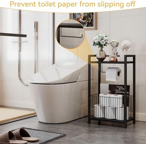 IBUYKE Toilet Paper Holder Stand Bathroom Tissue Roll Dispenser UTLJ020B - Image 2