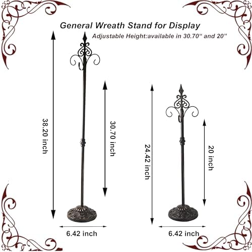 Display Stand for Wreath Handbag Purse Standing Metal Wreath Hanger Holder - Image 3