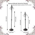 Display Stand for Wreath Handbag Purse Standing Metal Wreath Hanger Holder - Image 3