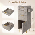 OmySalon Salon Station for Hair Stylist, 4‑Drawer Barber Storage Cabinet with Hot Tool Holder, Adjustable Shelf, Salon Organizer for Barbershop, Beauty Spa Equipment, Grey - Image 3