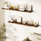 Organic Wavy Edge Floating Shelves,Hidden Brackets,1 Pack 48 in - Image 2