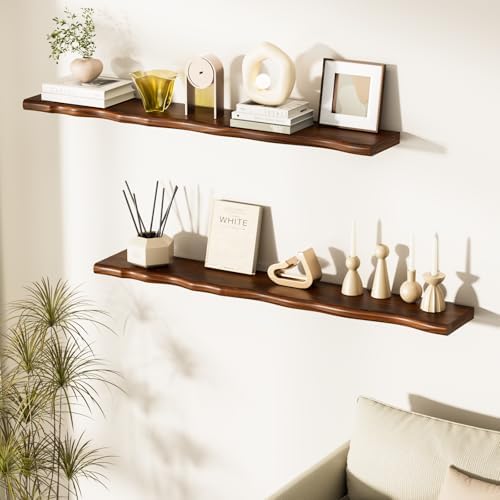 Organic Wavy Edge Floating Shelves,Hidden Brackets,1 Pack 48 in - Image 2