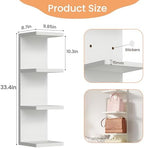 upsimples 4-Tier Floating Wall Shelf, White Vertical Vanity Decor Shelves - Image 2