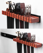 Walnut 12 Belts Organizer with Sliding System by Unknown