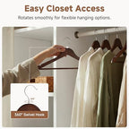 StorageWorks Wooden Coat Hangers, 20 Pack Wood Clothes Hanger for Closet - Image 4