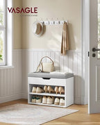 VASAGLE Storage Bench with Cushion, Shoe Bench, 11.8 x 23.6 x 17.3 Inches - Image 2