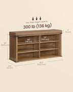 VASAGLE Shoe Storage Bench with Removable Cushion, Adjustable Shelves - Image 3