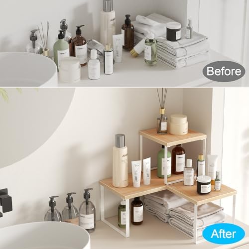 Golener Countertop Shelf, Kitchen Counter Organizer, Adjustable, Stackable - Image 5