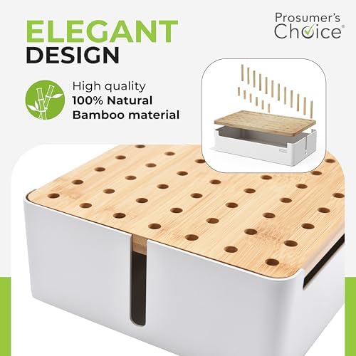 Prosumer's Choice Bamboo Charging Station - Multi Charger Organizer Desk Docking for Phones, Tablets, Laptop Wooden with Removable Dividers Cables Not Included - Image 3