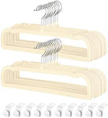 Pants Hangers Non Slip - 20 Pack Velvet Hangers for Closet - Thin Space Saving Clothes Hanger - Strong, Durable, Perchas Terciopelo with 360° Rotatable Hook for Jean, Tank Top, Bra, Shorts (Beige) by VSVstoage