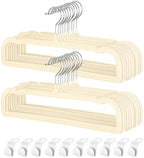 Pants Hangers Non Slip - 20 Pack Velvet Hangers for Closet - Thin Space Saving Clothes Hanger - Strong, Durable, Perchas Terciopelo with 360° Rotatable Hook for Jean, Tank Top, Bra, Shorts (Beige) by VSVstoage
