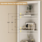 INNOD 69" Tall Corner Shelf with Doors, 6-Tier Corner Storage Cabinet with Doors, Space Saver Shelf for Bathroom, Bathroom Floor Cabinet for Living Room Kitchen, Hallway - Image 4