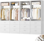 Besiost Closet Systems with 12 Wood Drawers, Closet System Set of 4 by Besiost