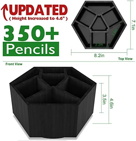 Colored Pen Pencil Holder Organizer for Desk with 7 Compartments - Image 2