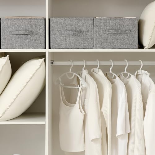 Linen Folding Storage Bins, 3 Pack Large Storage Baskets, Washable, Clothing Storage Bins with Handle, Closet Organizer for Storage Sweater,Sheets(dark grey, 18½"x11 x8½) - Image 5